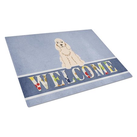 CAROLINES TREASURES Cocker Spaniel Buff Welcome Glass Cutting Board Large BB5675LCB